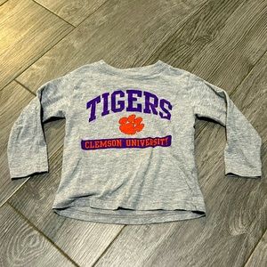 Clemson University long sleeve gray  2T shirt, used but in excellent condition